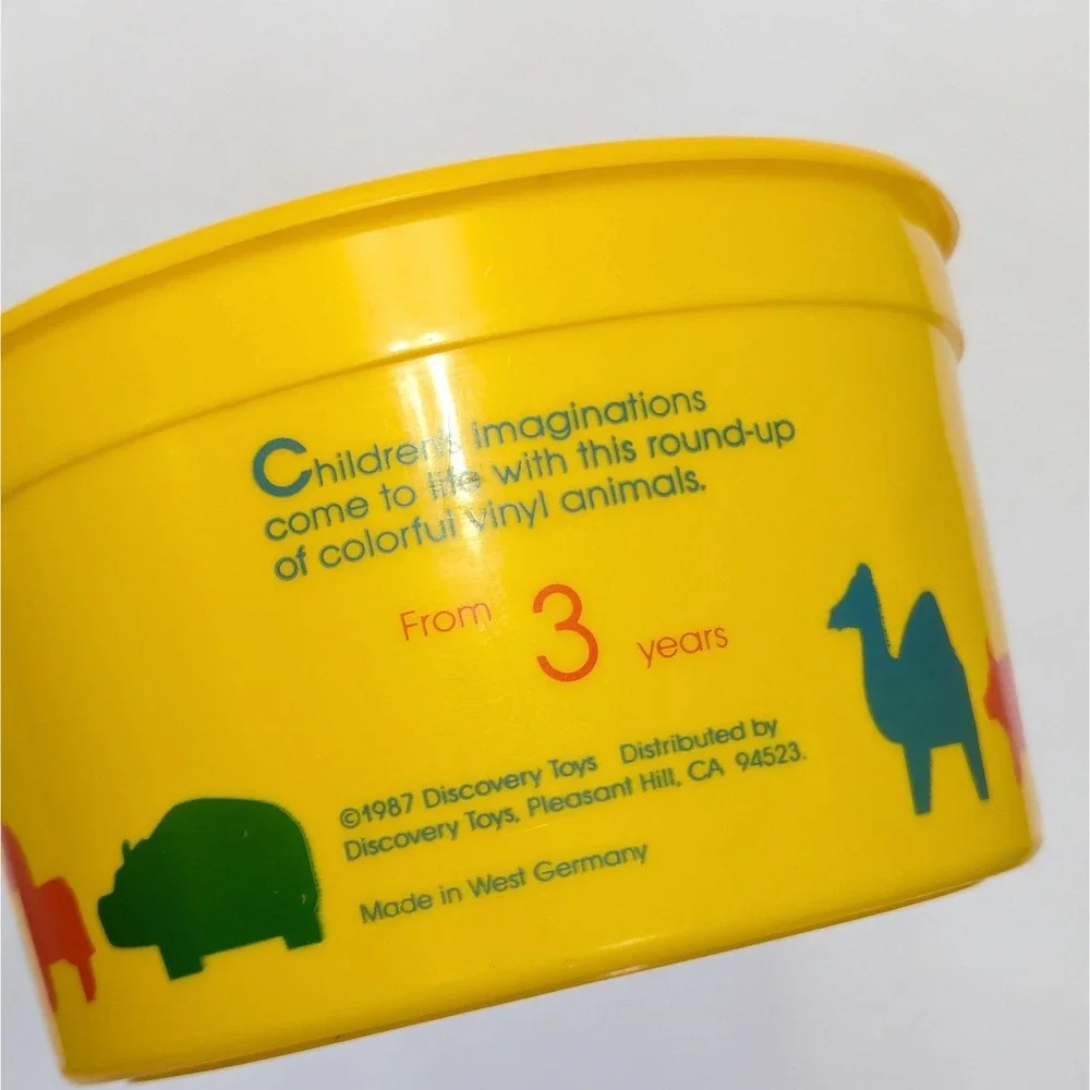 Vintage 1987 Discovery Toys Tub Of Critters 9 Zoo Farm Animals West Germany